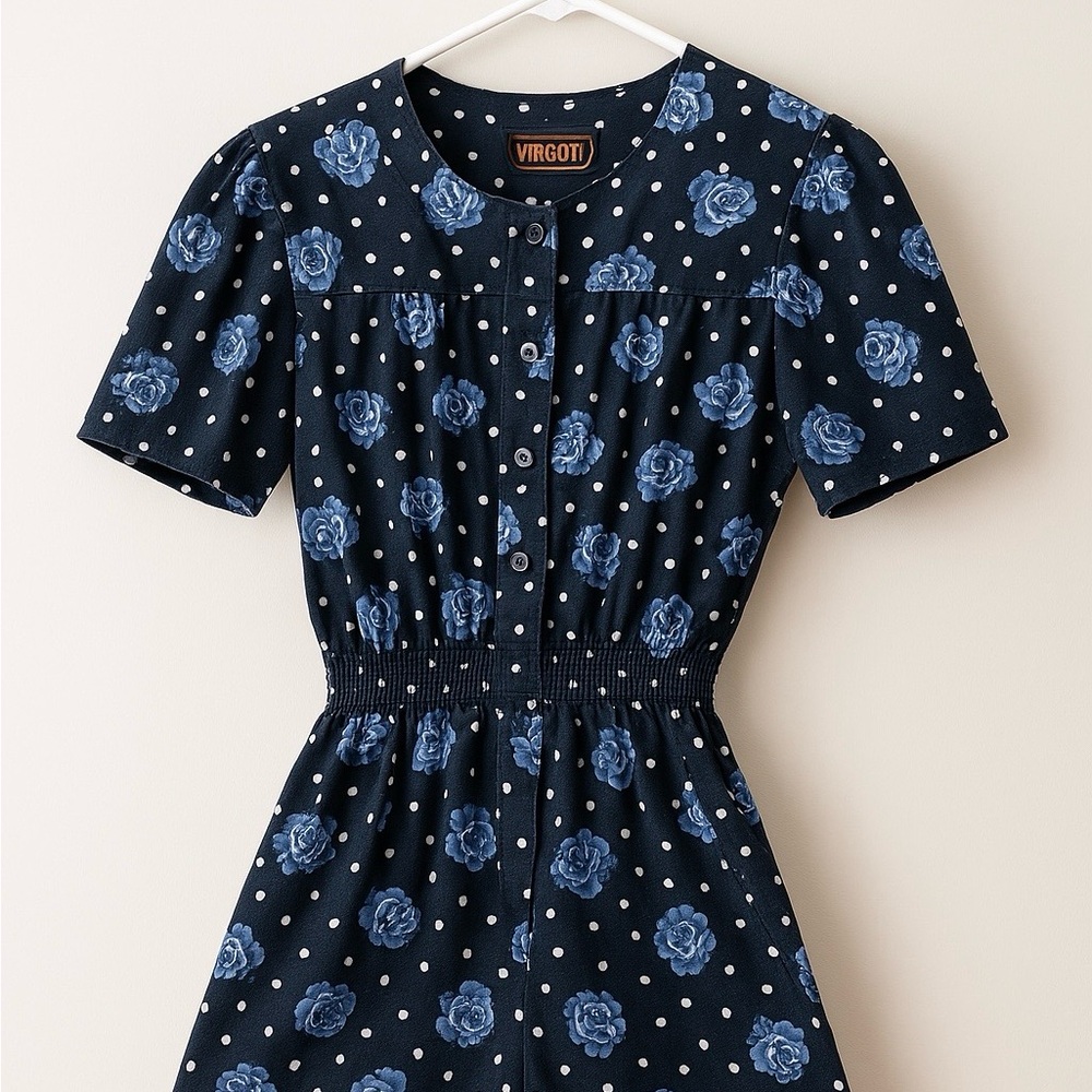 Women's Blue Floral Romper